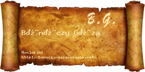Bánóczy Géza névjegykártya