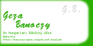 geza banoczy business card